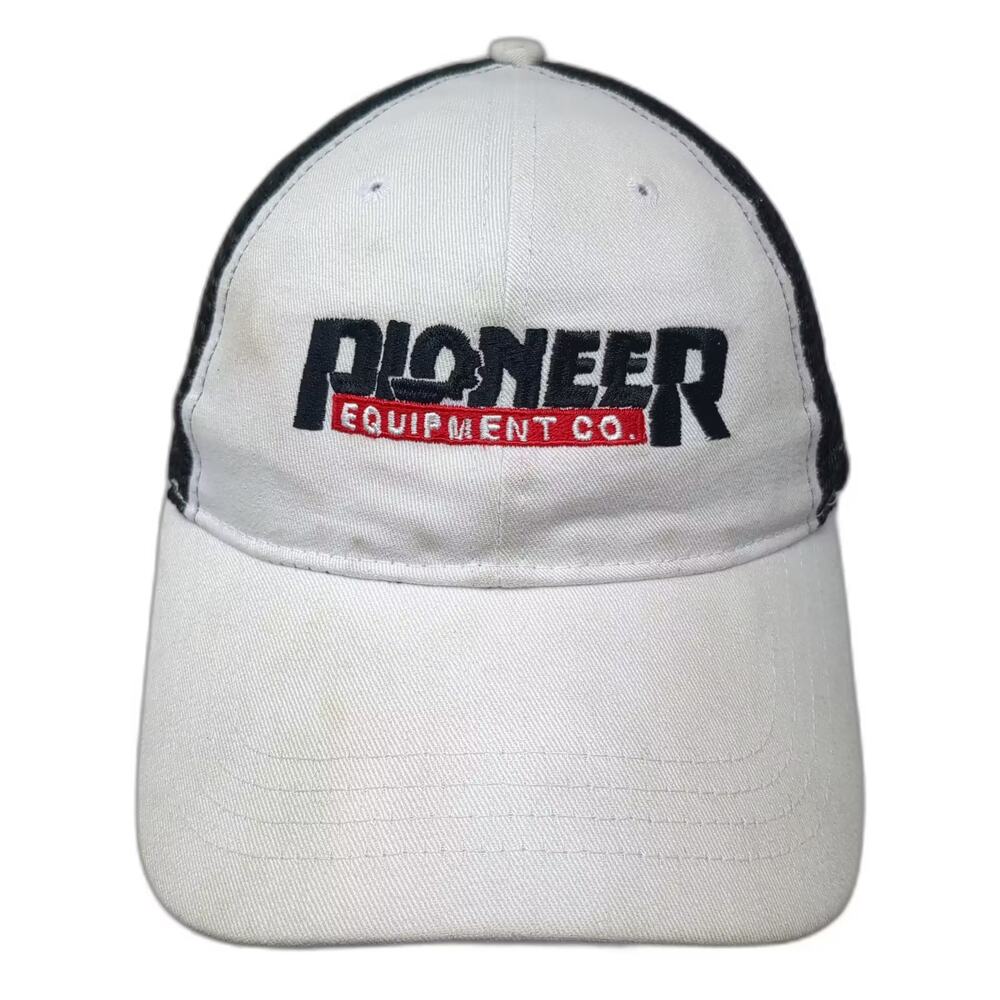Cap America Pioneer Equipment Co Trucker Hat White Black One Size Embroidered